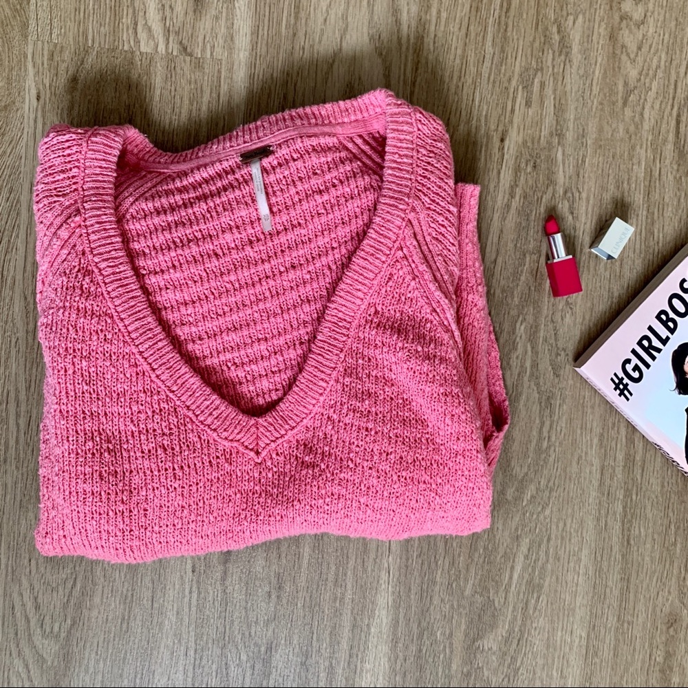 Free People Oversized Sweater - Rose